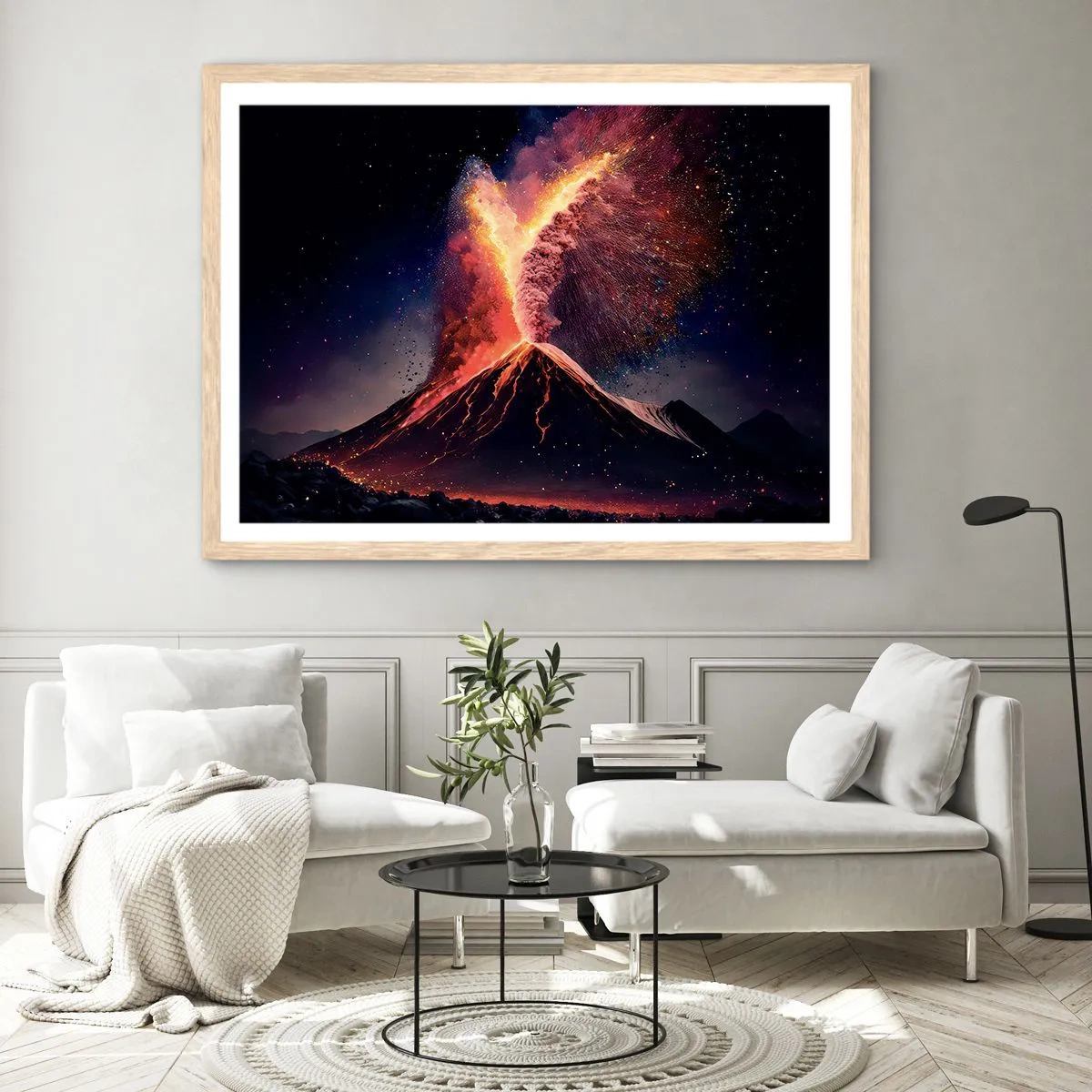 Póster en marco roble claro - Belleza y horror - 91x61 cm