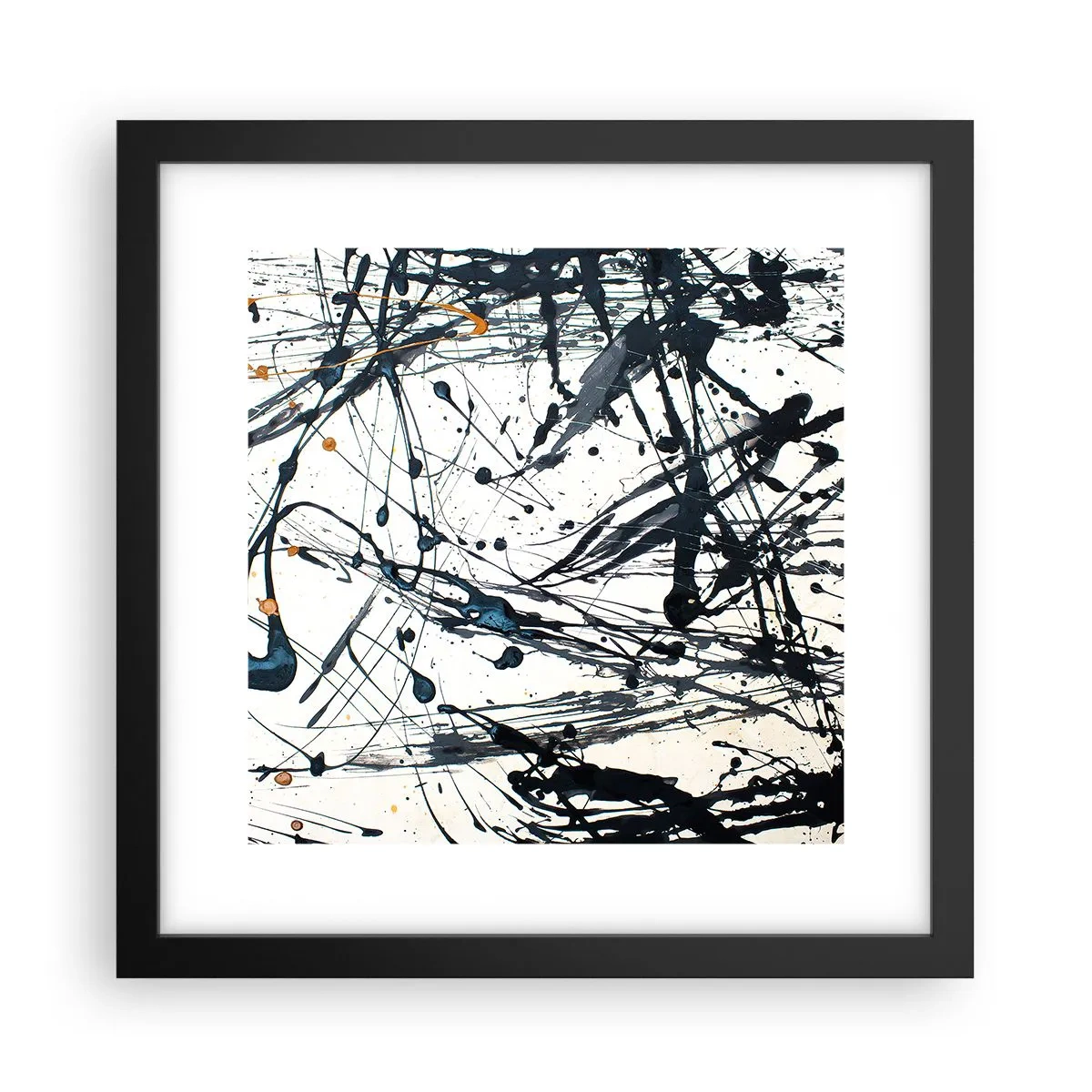 Póster en marco negro - Abstracción expresionista - 30x30 cm