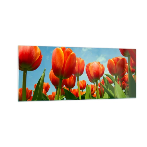 Cuadro sobre vidrio - Impresiones sobre Vidrio - Excepto el cielo azul no necesitan nada en la vida - 100x40 cm