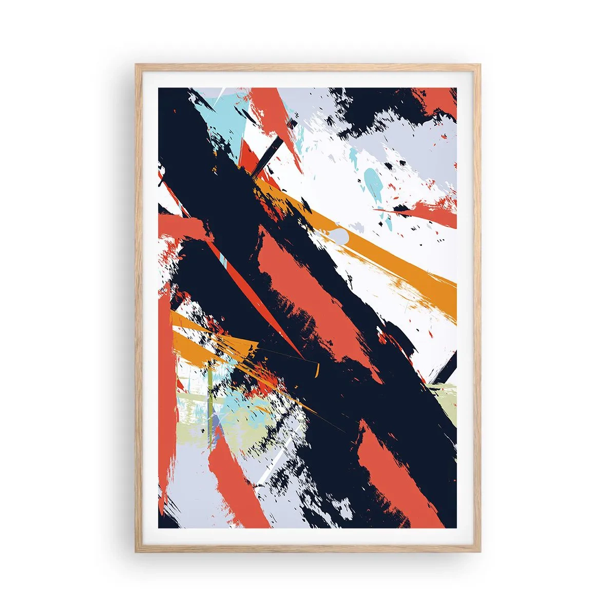 Póster en marco roble claro - Composición dinámica - 70x100 cm