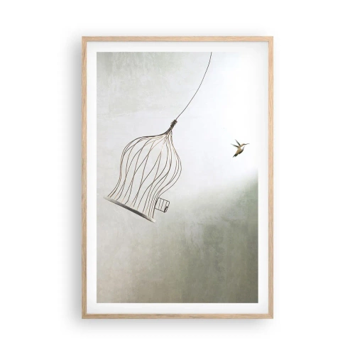 Póster en marco roble claro - Aquí debo estar - 61x91 cm