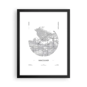 Póster en marco negro - Anatomía de Vancouver - 30x40 cm