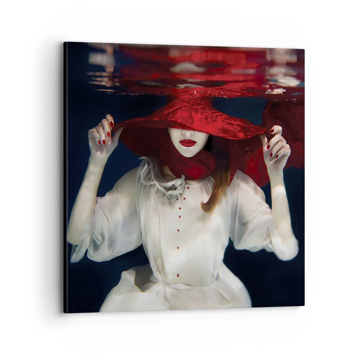 Cuadro sobre lienzo - Impresión de Imagen - Blanco y rojo - 70x70 cm