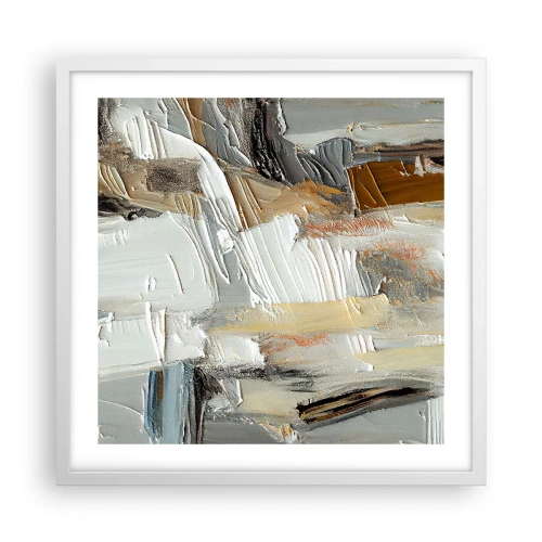 Póster en marco blanco - Estratificación de colores - 50x50 cm