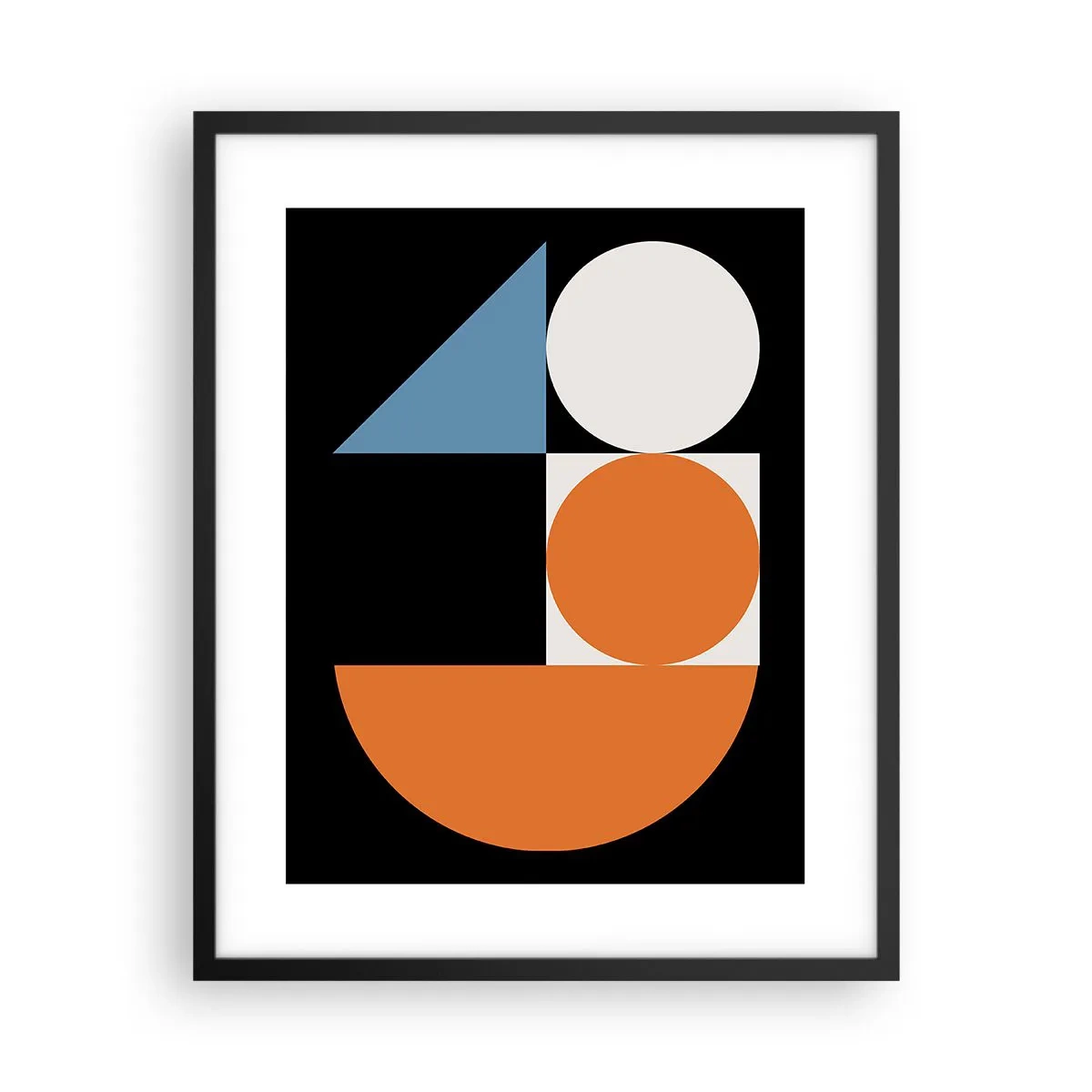 Póster en marco negro - Diseño con figuras - 40x50 cm