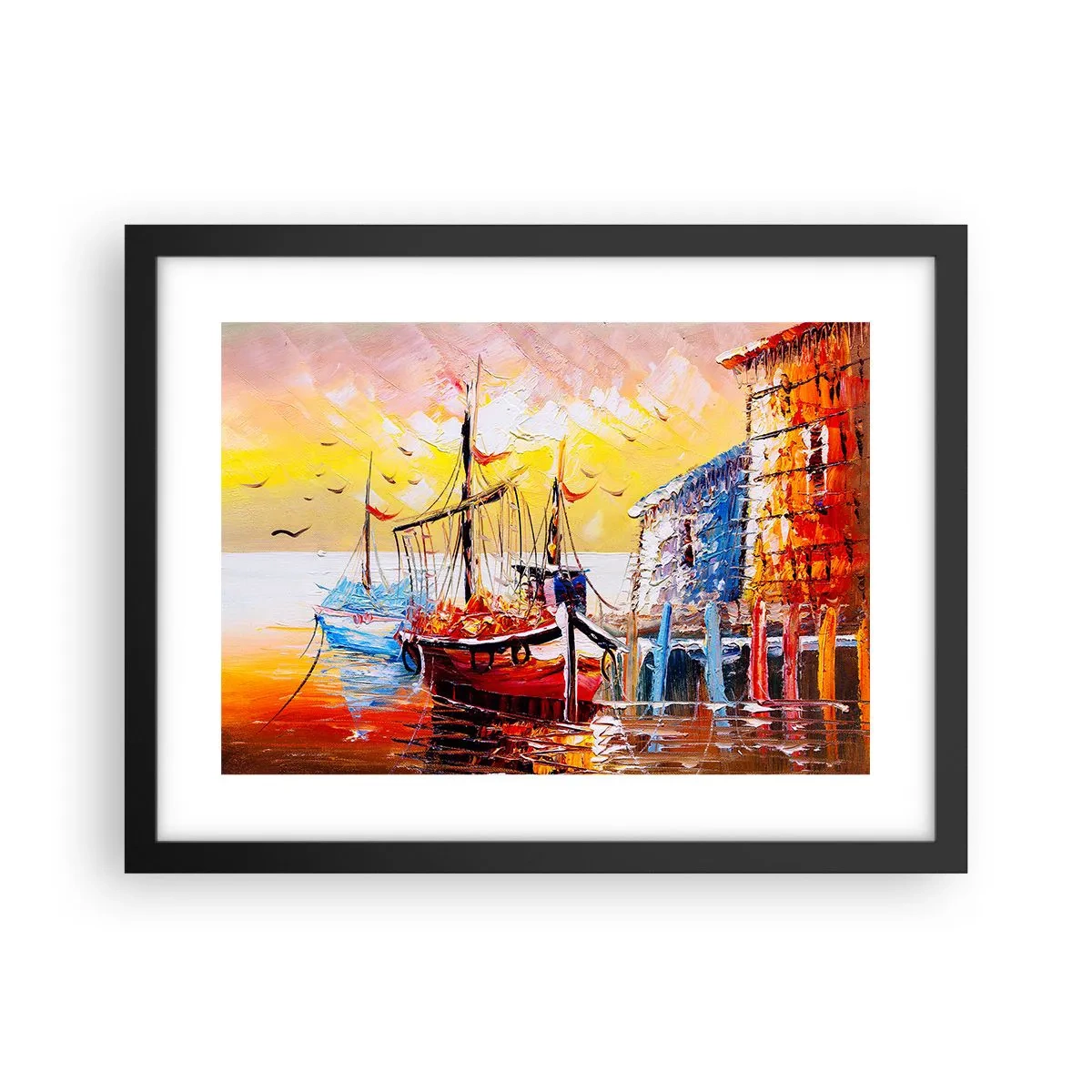 Póster en marco negro - Feliz regreso - 40x30 cm