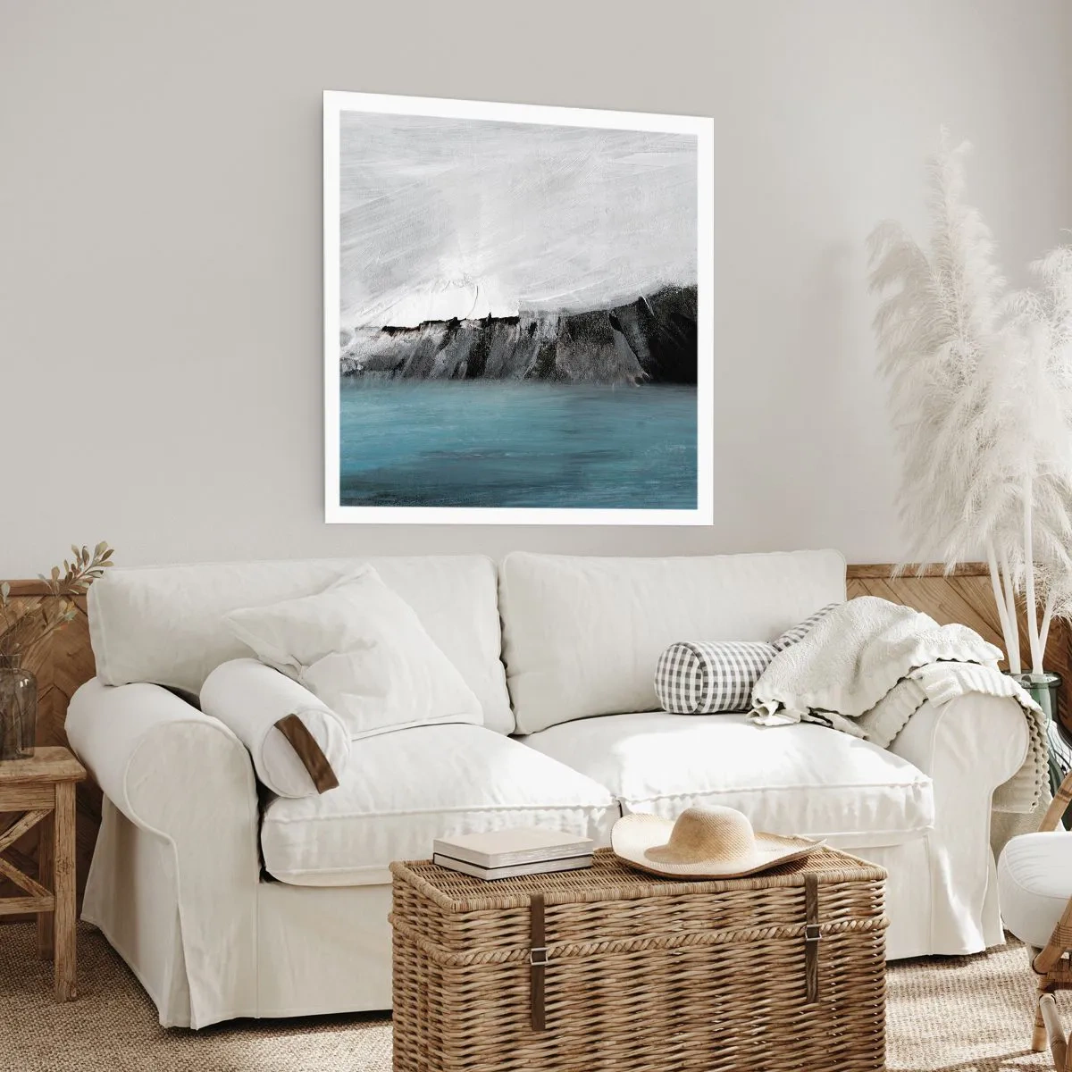 Póster - Agua - tierra: un choque de elementos - 60x60 cm