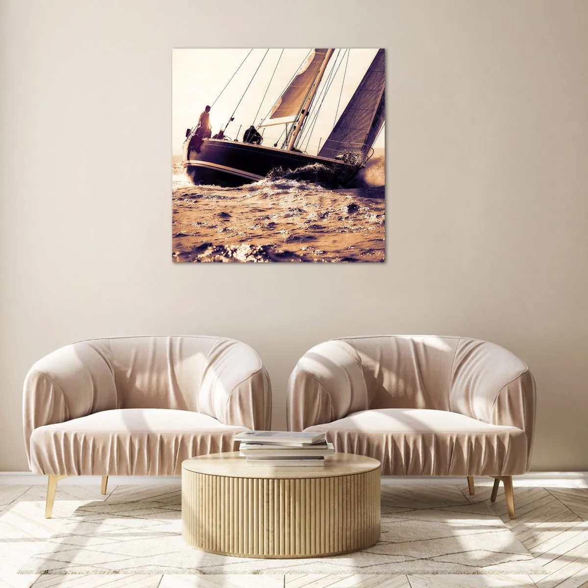 Cuadro sobre vidrio - Impresiones sobre Vidrio - Navega, marinero - 70x70 cm