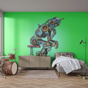 Fotomural Premium Sand - Sobre la esencia del ser - Abstracción, robot inteligente, Para niños - 150x105 cm