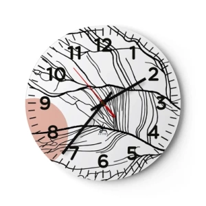 Reloj de pared - Reloj de vidrio - En una red de ramas - 40x40 cm