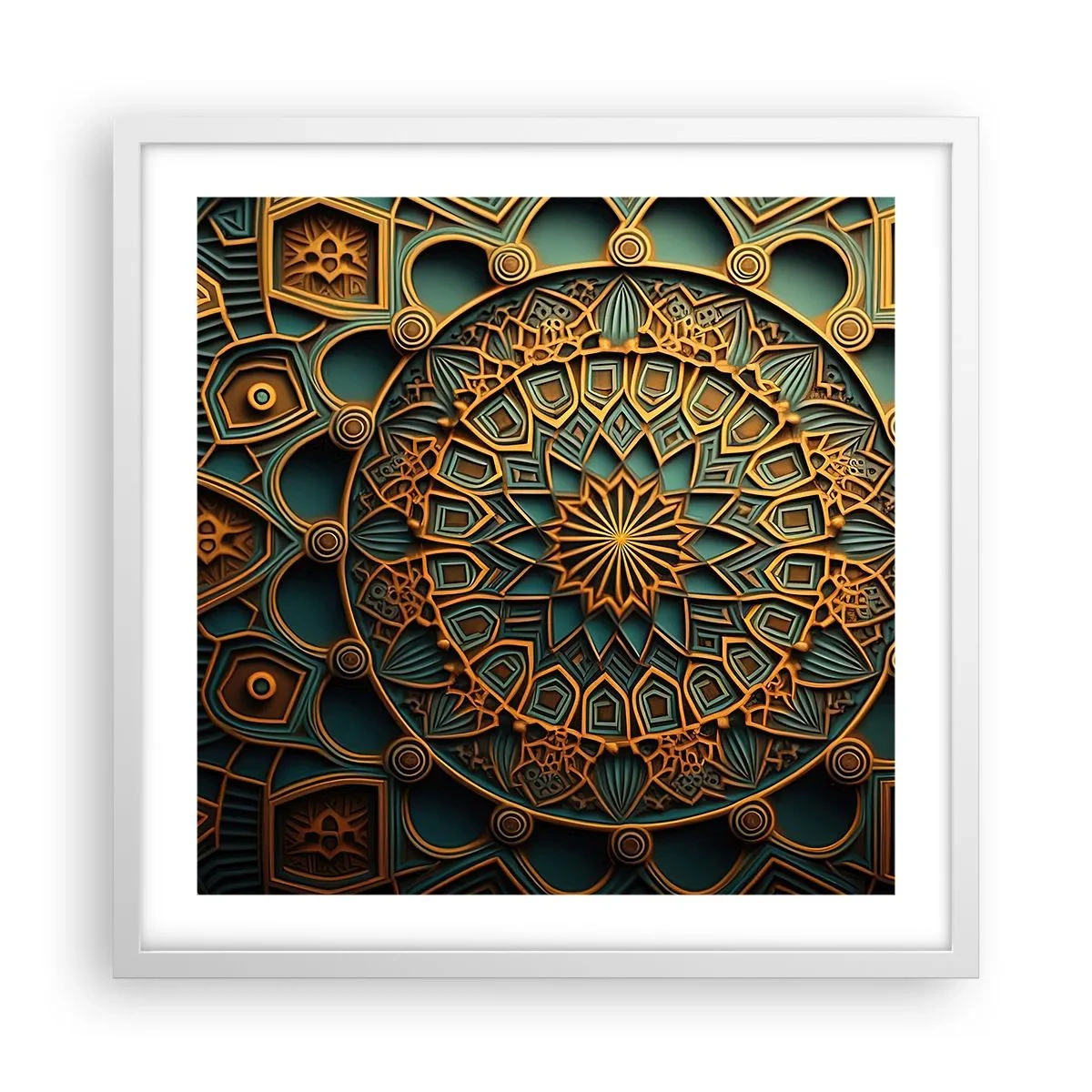 Póster en marco blanco - En un clima árabe - 50x50 cm