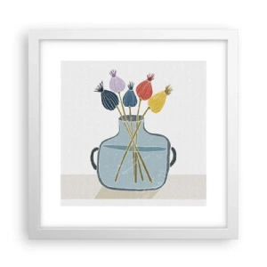 Póster en marco blanco - Como una semilla de amapola - 30x30 cm