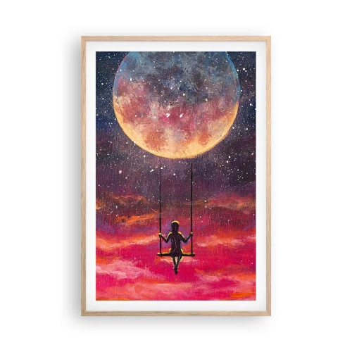 Póster en marco roble claro - Disfrutar de las nubes - 61x91 cm