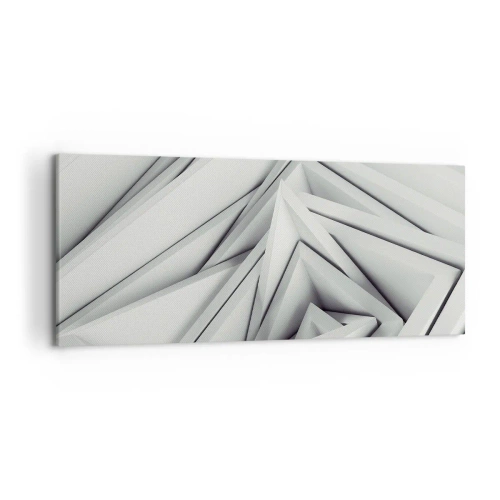 Cuadro sobre lienzo - Impresión de Imagen - Una composición abstracta de formas geométricas en tonos de gris. - 120x50cm - Ángulos afilados - Decoración de pared moderna para salón y dormitorio ARTTOR
