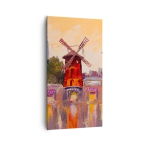 Cuadro sobre lienzo - Impresión de Imagen - Iconos parisinos - Moulin Rouge - 55x100 cm