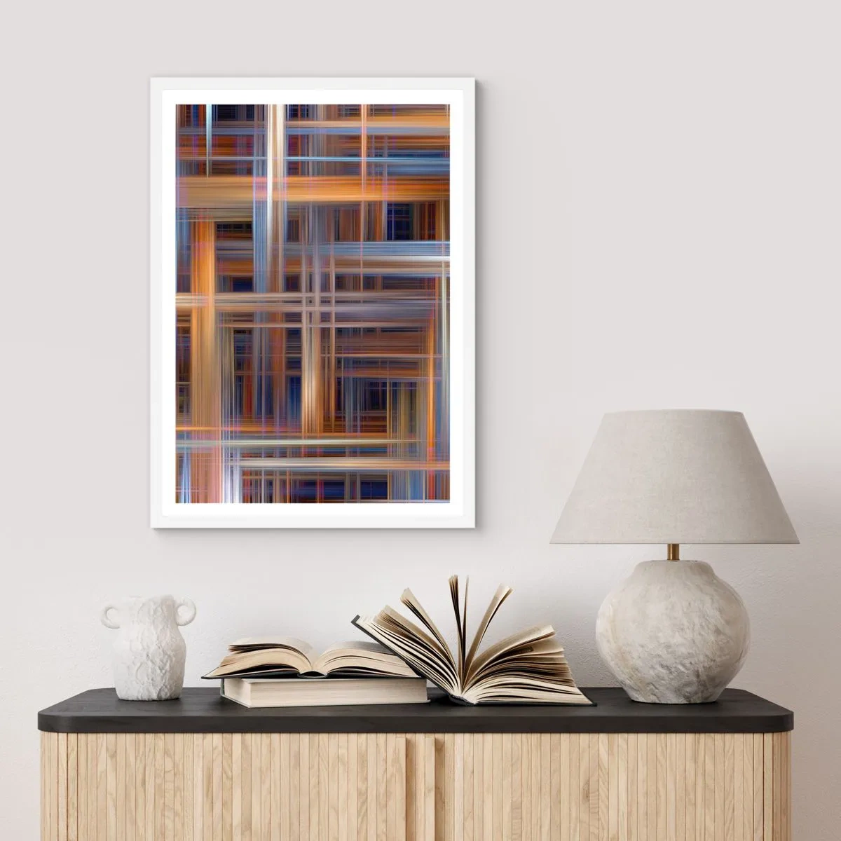 Póster en marco blanco - Tejido de luz - 50x70 cm