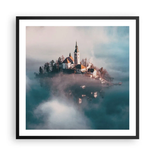 Póster en marco negro - Isla de los sueños - 60x60 cm