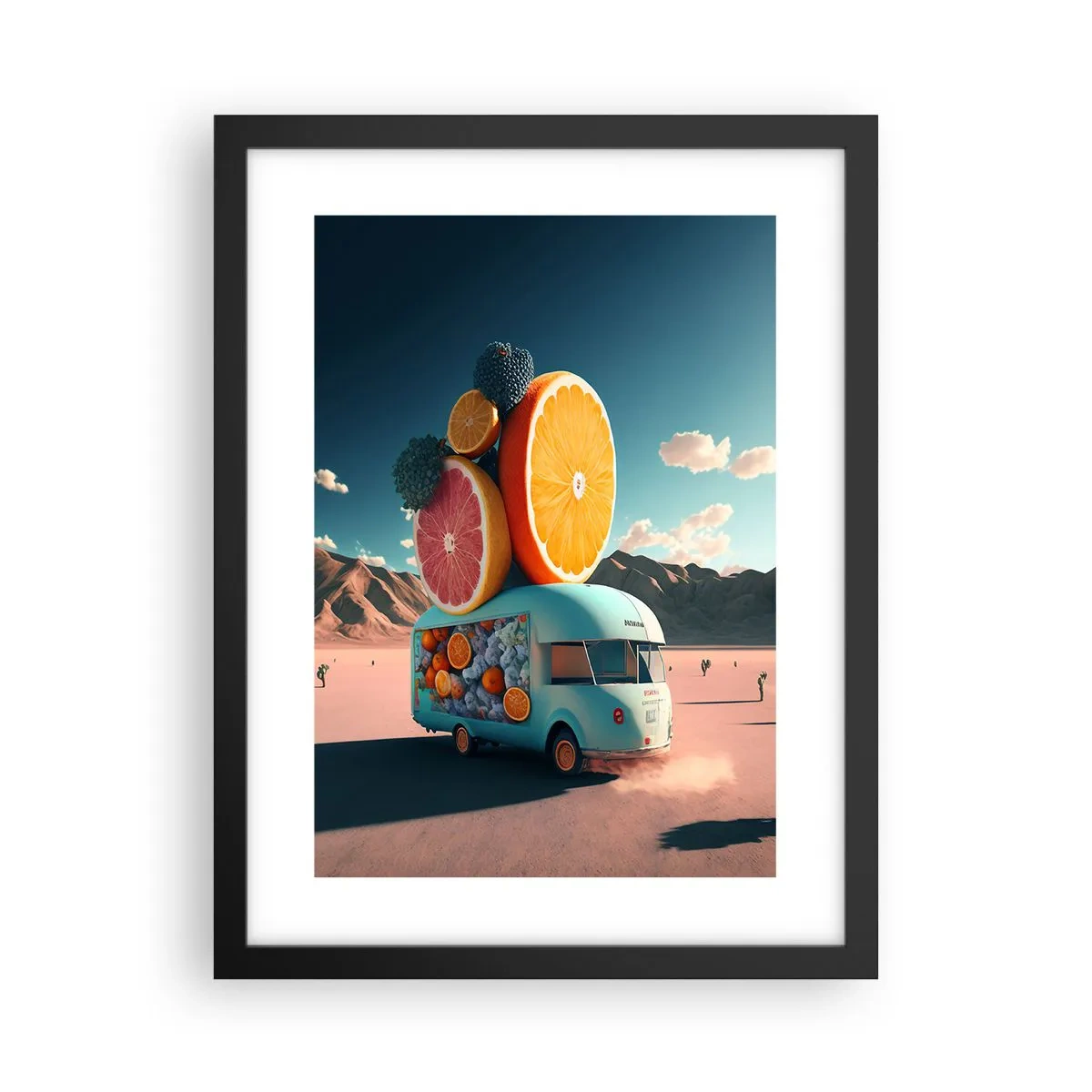 Póster en marco negro - Un sabor a vacaciones - 30x40 cm