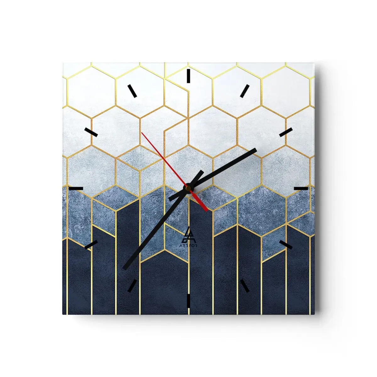 Reloj de pared - Reloj de vidrio - Composición rítmica visual - 40x40 cm