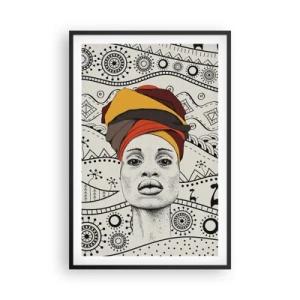Póster en marco negro - Retrato africano - 61x91 cm
