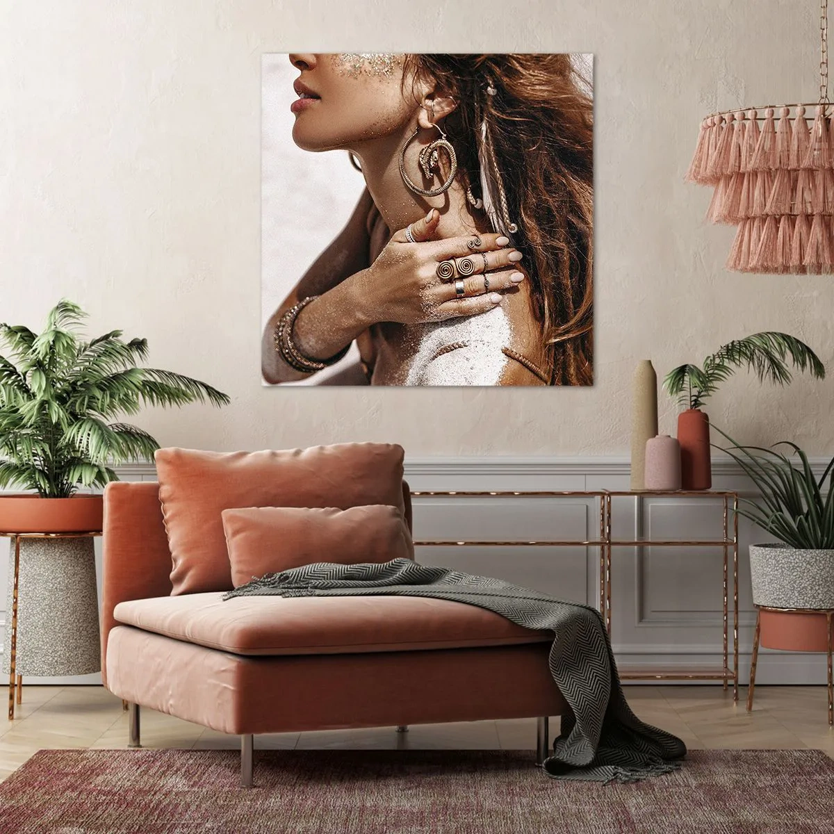 Cuadro sobre lienzo - Impresión de Imagen - Reina de la playa salvaje - 60x60 cm