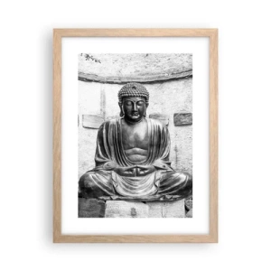 Póster en marco roble claro - En la fuente de la paz - 30x40 cm