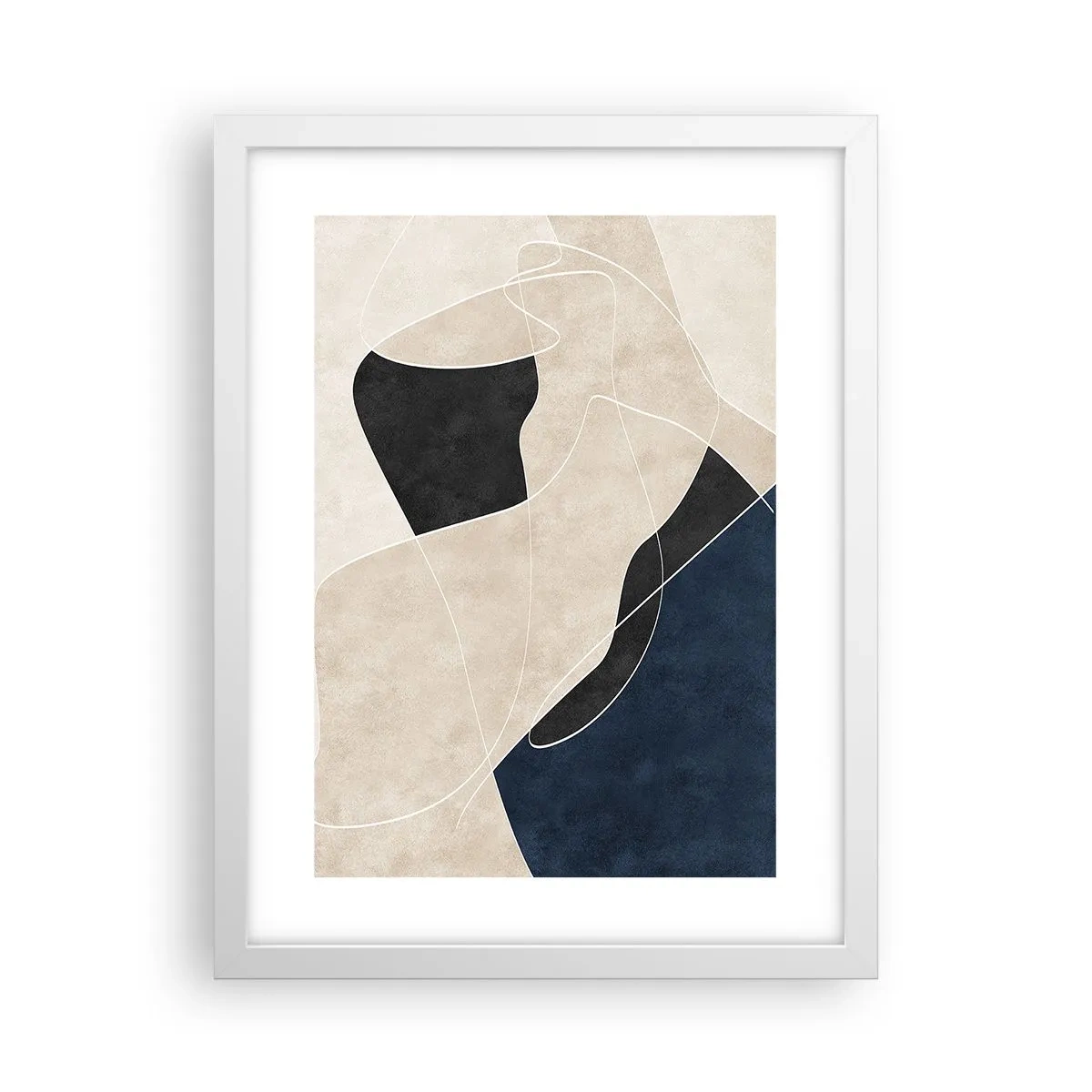 Póster en marco blanco - Composición abstracta - contraste de colores - 30x40 cm