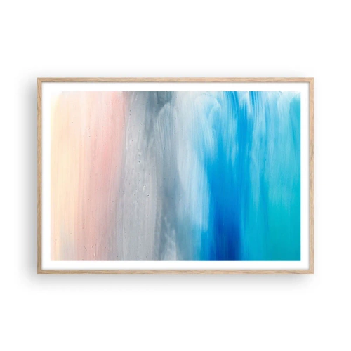 Póster en marco roble claro - Elementos: aire - 100x70 cm