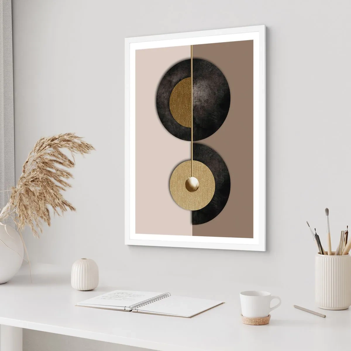 Póster en marco blanco - Variaciones en torno a un círculo - 50x70 cm