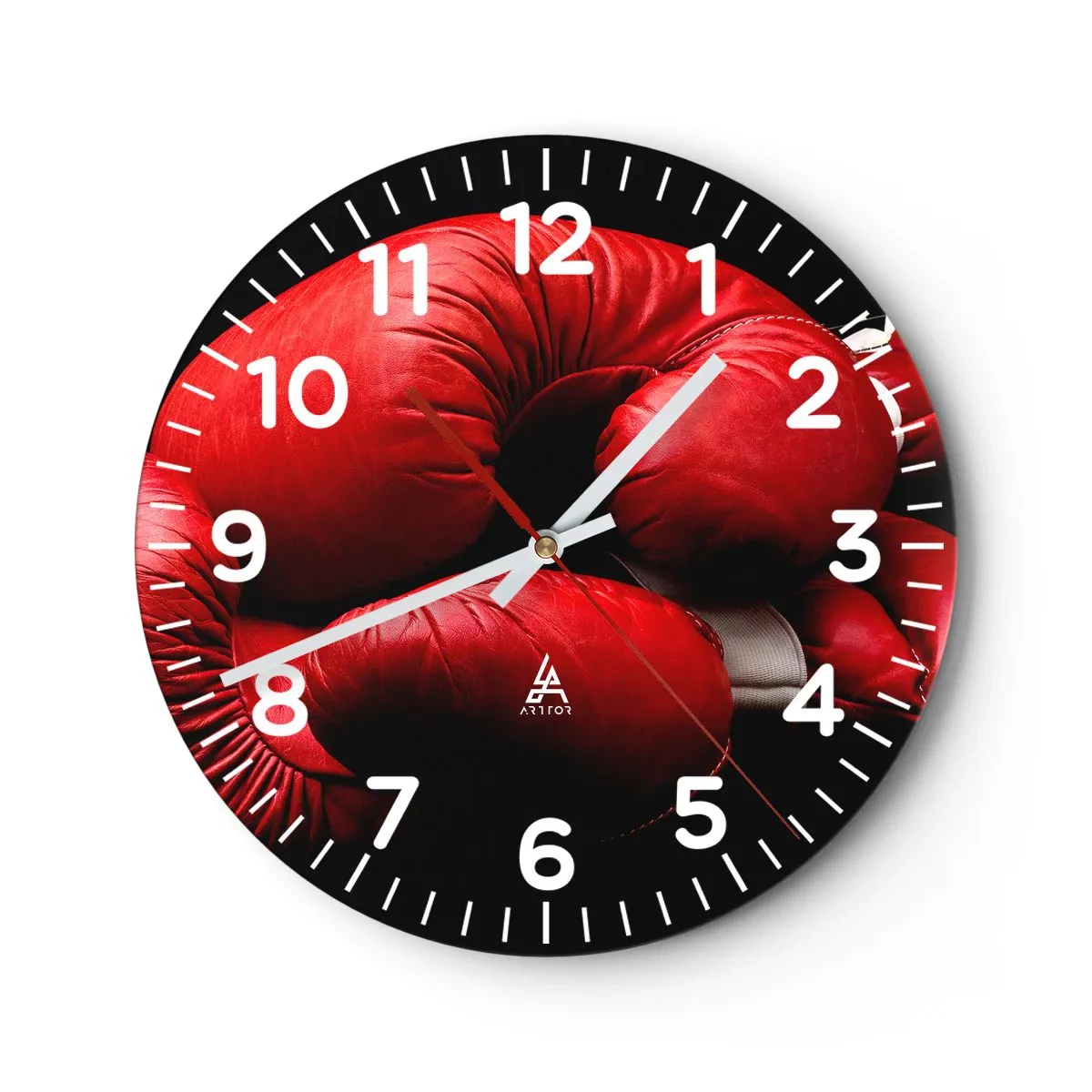 Reloj de pared - Reloj de vidrio - La emoción del combate quedó atrás - 40x40 cm