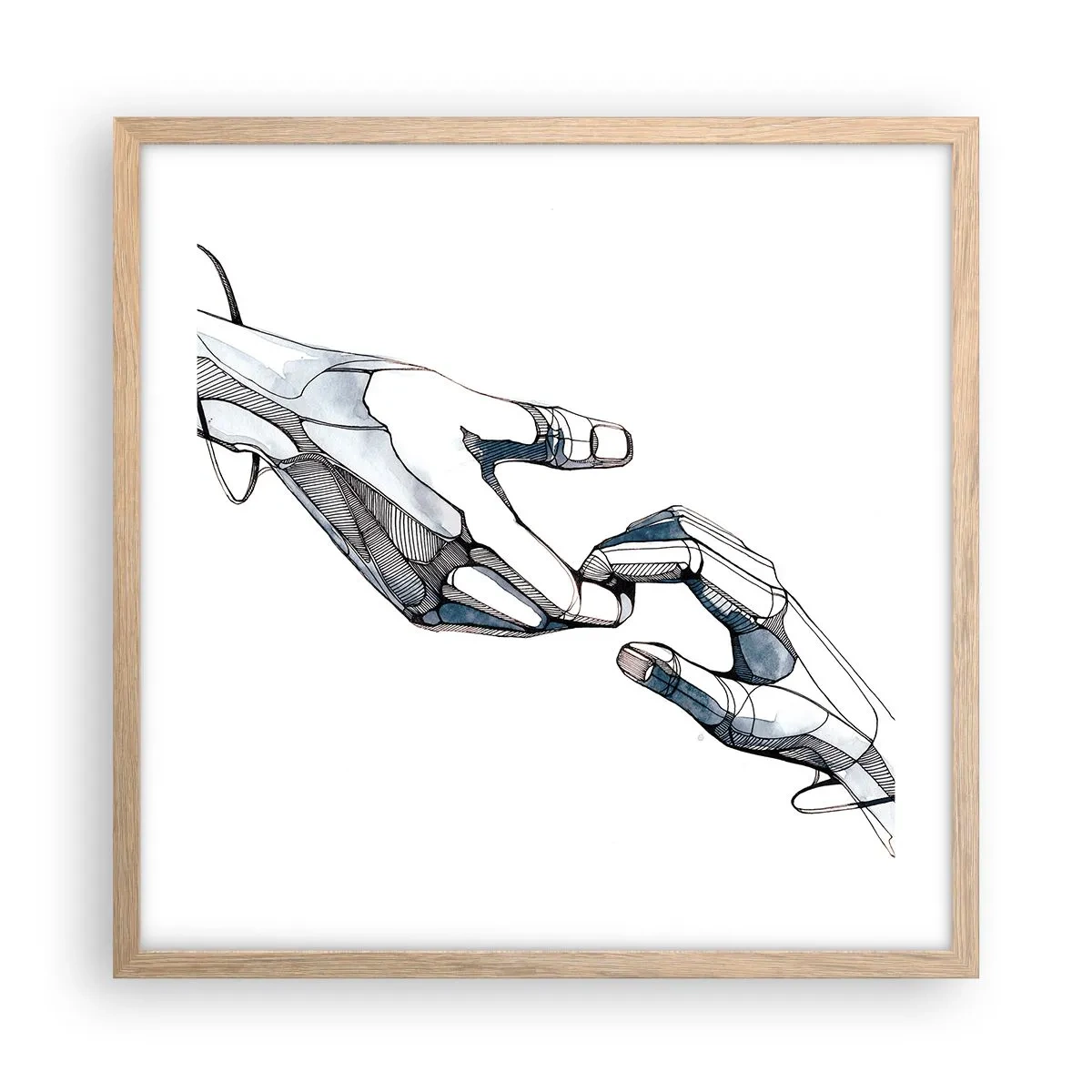 Póster en marco roble claro - Un buen gesto - 50x50 cm