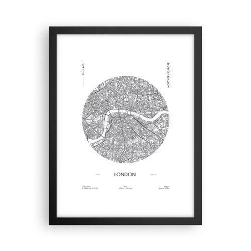 Póster en marco negro - Anatomía de Londres - 30x40 cm