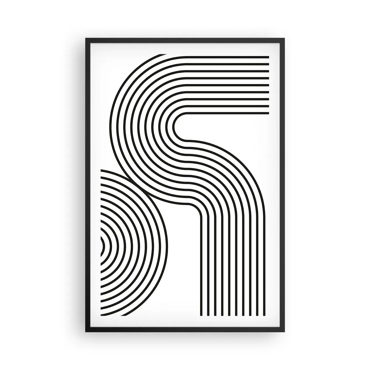 Póster en marco negro - En una curva - 61x91 cm
