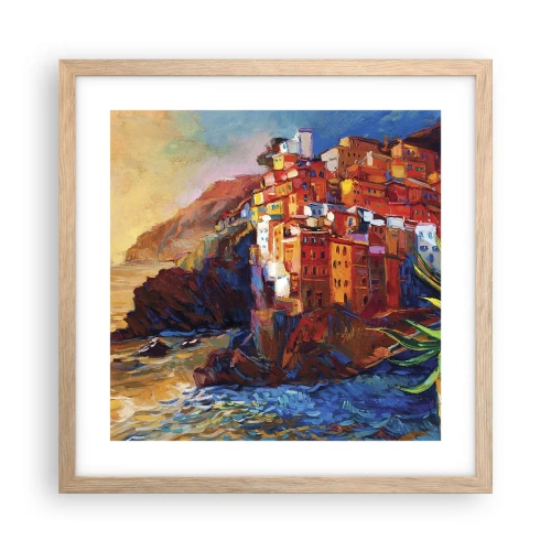 Póster en marco roble claro - Ambiente italiano - 40x40 cm