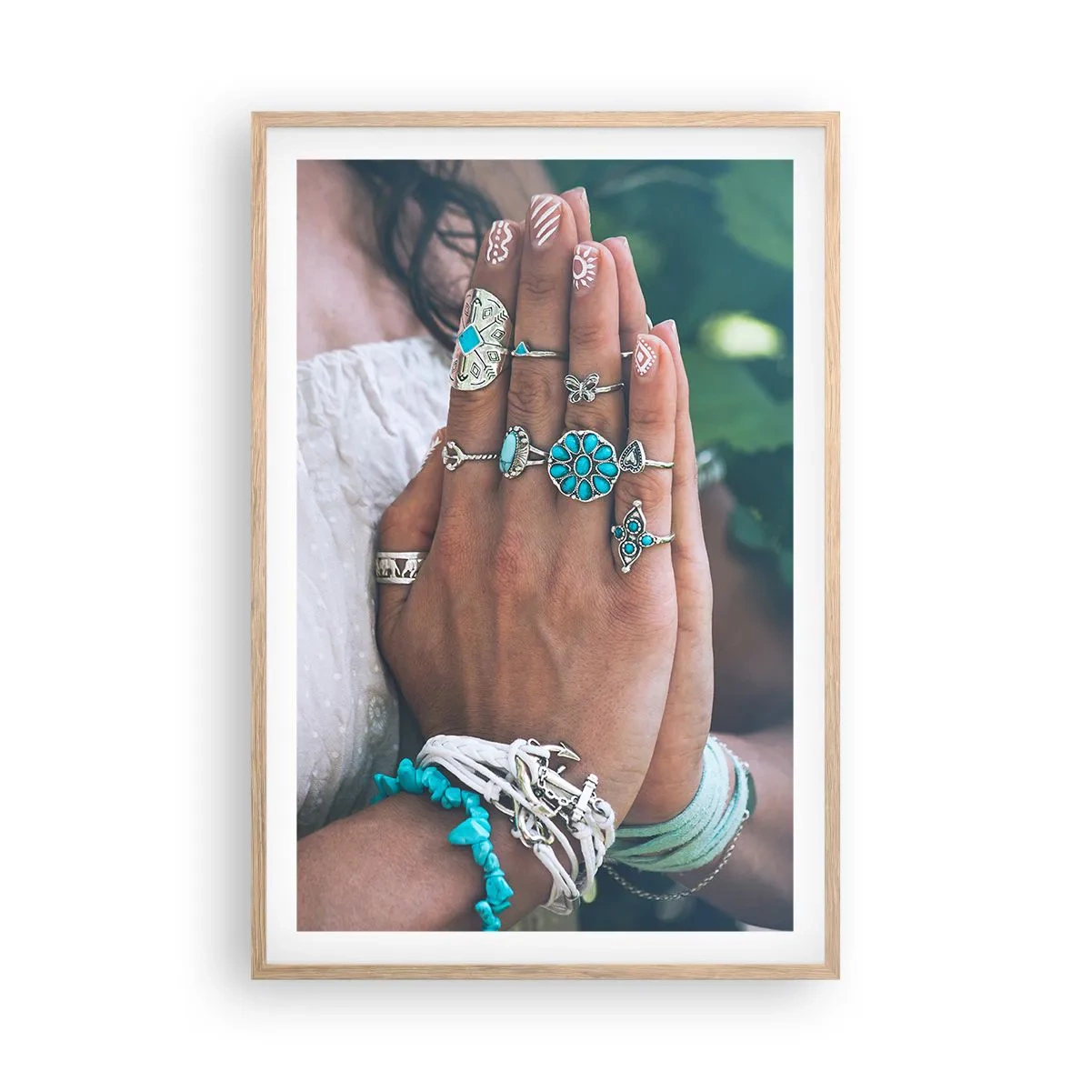 Póster en marco roble claro - Conocimiento interior - 61x91 cm