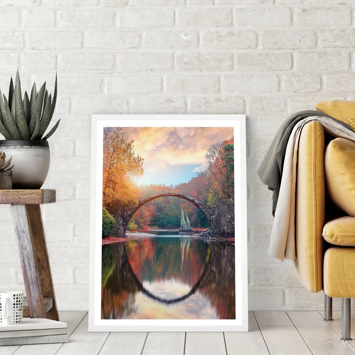 Póster en marco blanco - Al otro lado del espejo - 61x91 cm