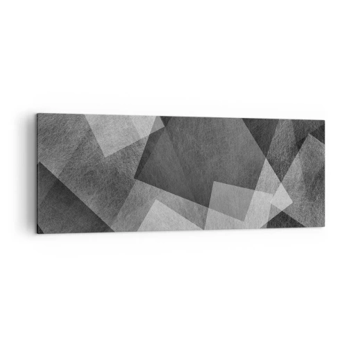 Cuadro sobre lienzo - Impresión de Imagen - Abstracción en blanco y negro con formas geométricas. - 140x50cm - Un símbolo eterno de permanencia y orden - Decoración de pared moderna para salón y dormitorio ARTTOR