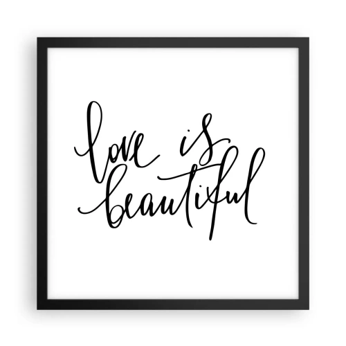 Póster en marco negro - Leer y repetir - 40x40 cm