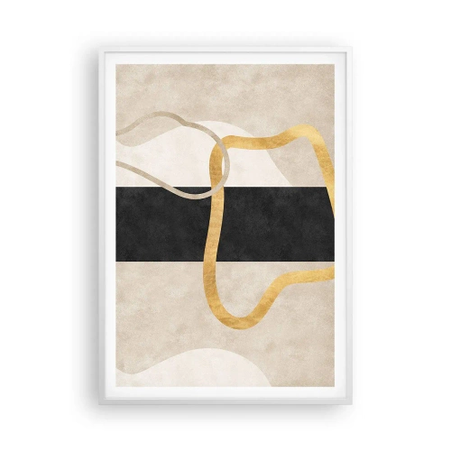 Póster en marco blanco - Formas en bucle - 70x100 cm