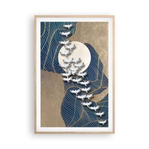 Póster en marco roble claro - Libertad en bandada comunidad - 61x91 cm