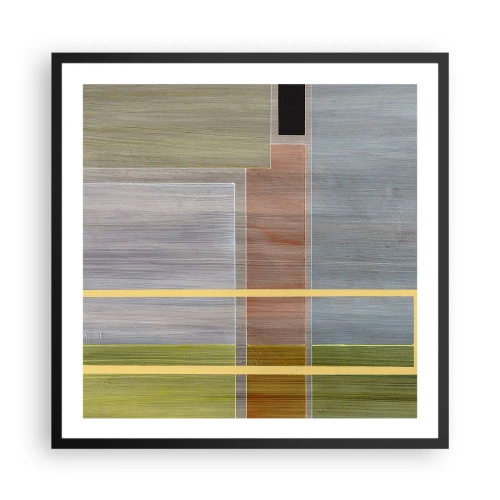 Póster en marco negro - Recto y tranquilo - 60x60 cm