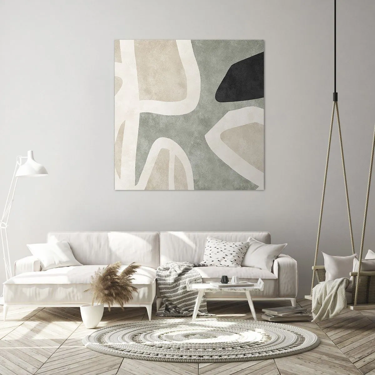 Cuadro sobre lienzo - Impresión de Imagen - Composición con un toque negro - 70x70 cm