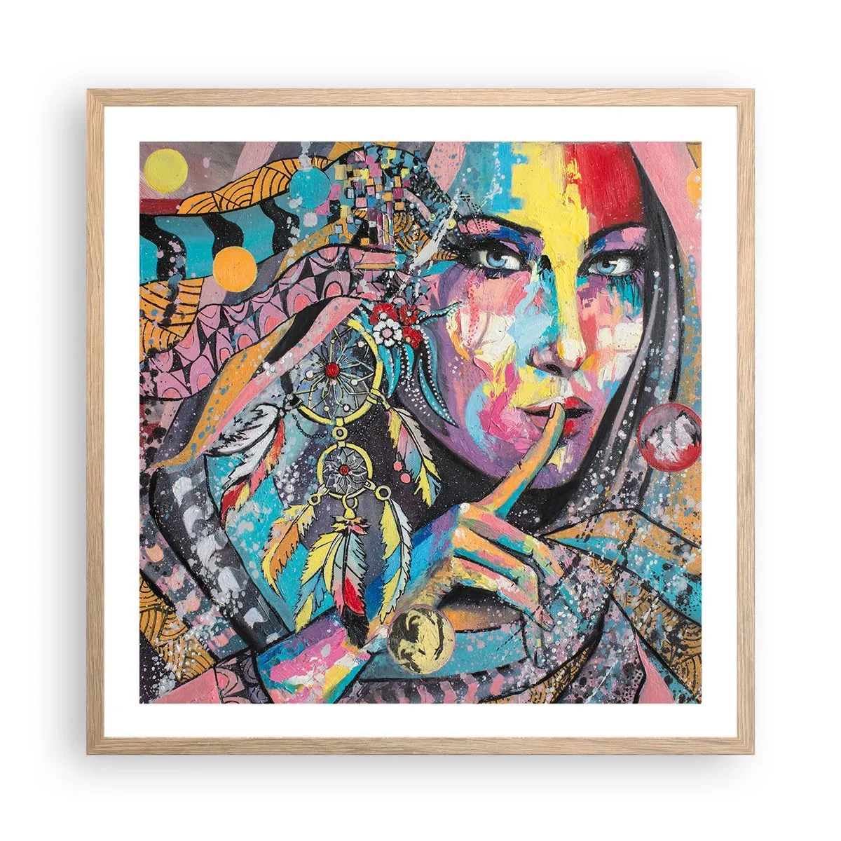 Póster en marco roble claro - Silencio hasta que entiendas - 60x60 cm