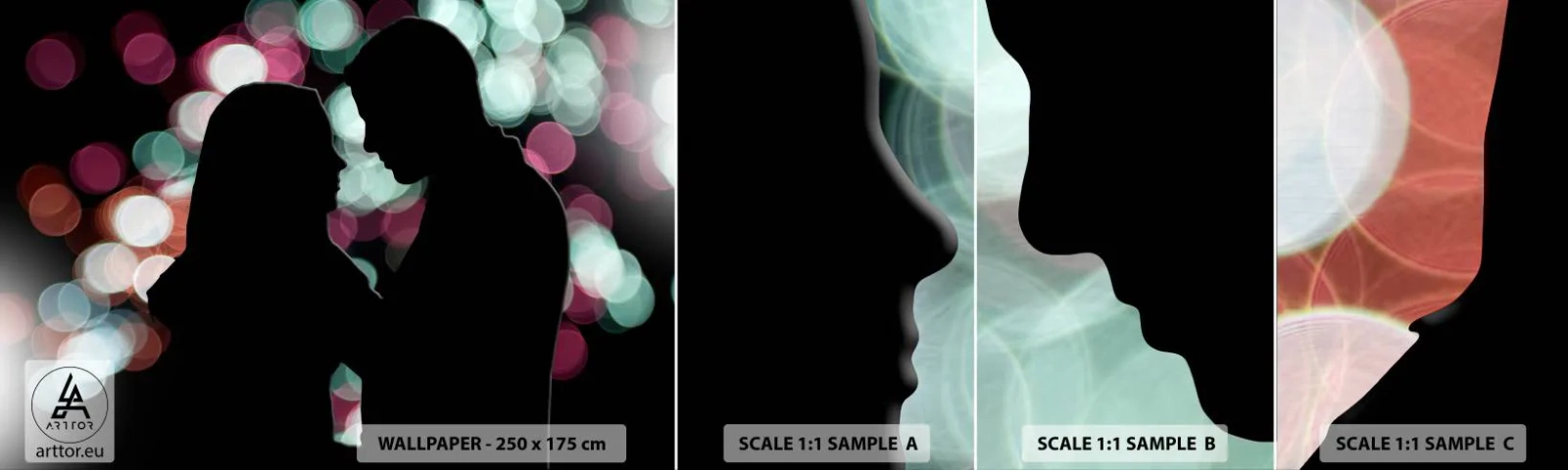 Muestra De Fotomural Standard Eco - ¡Sí! - Gente, Pareja enamorada, Noche de cita - 100x30 cm