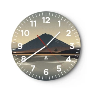Reloj de pared - Reloj de vidrio - Reflejo de espejo - 30x30 cm