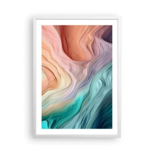 Póster en marco blanco - Ola arco iris - 50x70 cm