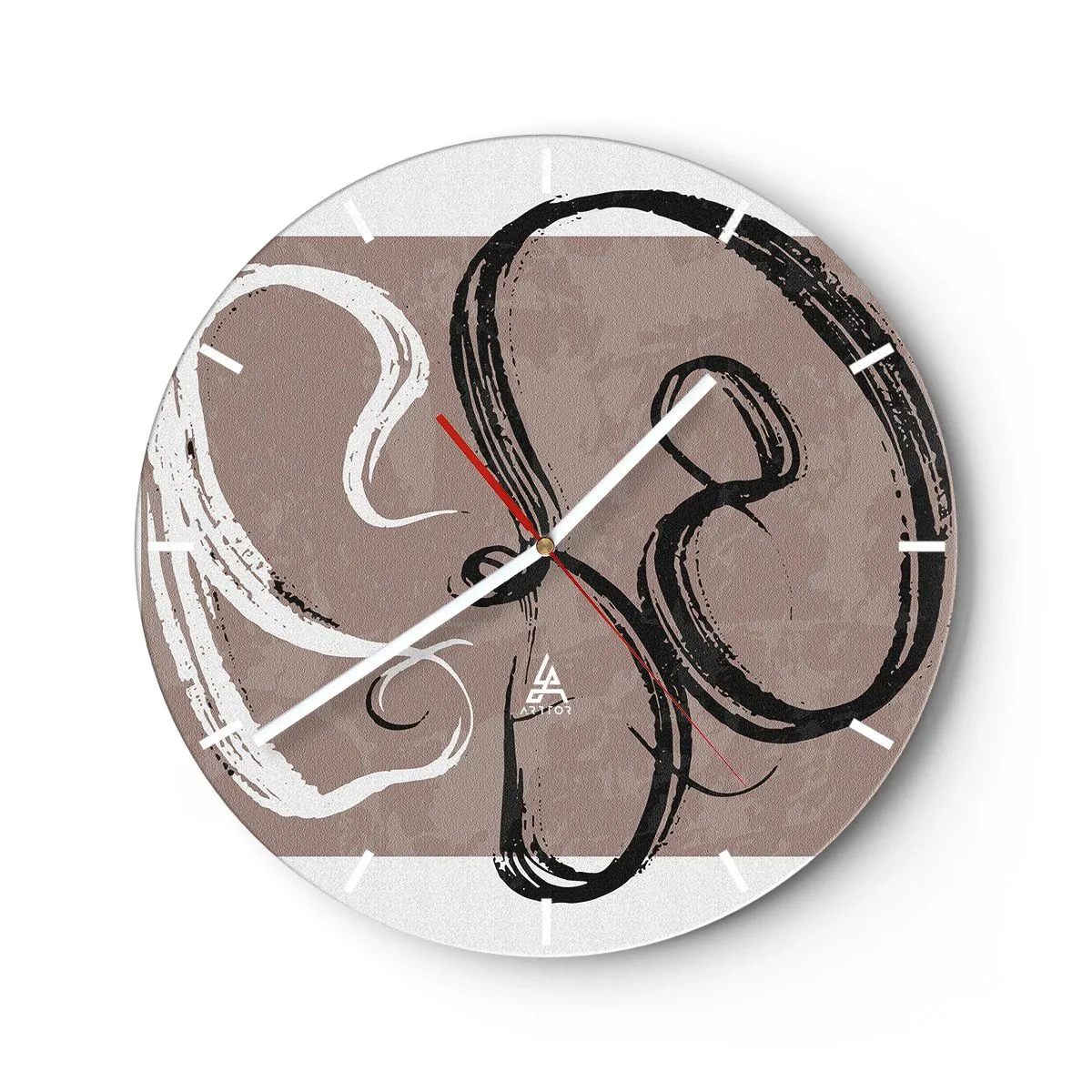 Reloj de pared - Reloj de vidrio - Composición: la búsqueda de la plenitud - 40x40 cm