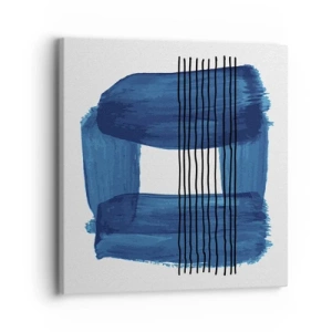 Cuadro sobre lienzo - Impresión de Imagen - Composición azul y negra - 30x30 cm