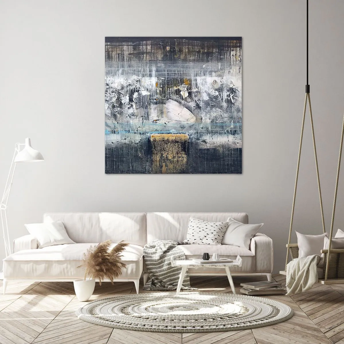 Cuadro sobre lienzo - Impresión de Imagen - Hielo abstracto - 40x40 cm