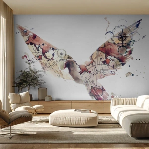Fotomural Autadhesivo Deluxe Sticker - Vagabundo volador - Aves, Paloma, Abstracción - 400x280 cm
